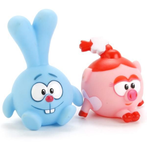 SET OF 2 BATHROOM TOYS "LET'S PLAY TOGETHER" Smeshariki. (NYUSHA AND KROSH) IN THE NET