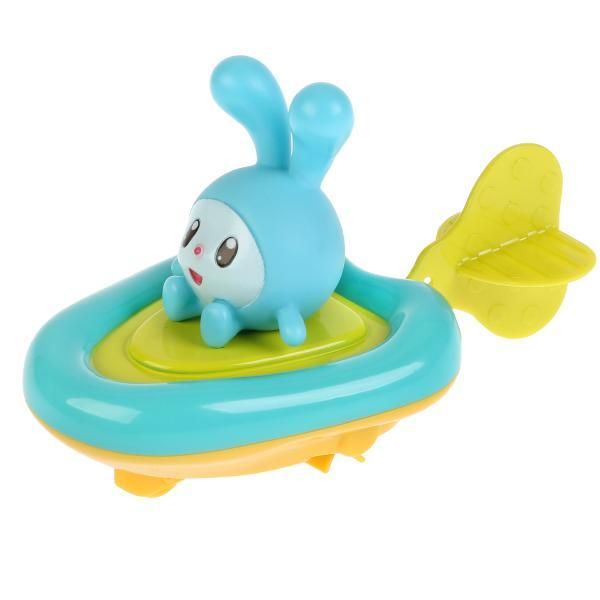 Plastisol toy for bath Kapitoshka Malyshariki, Boat + Kroshik height 5.5 cm, blister pack