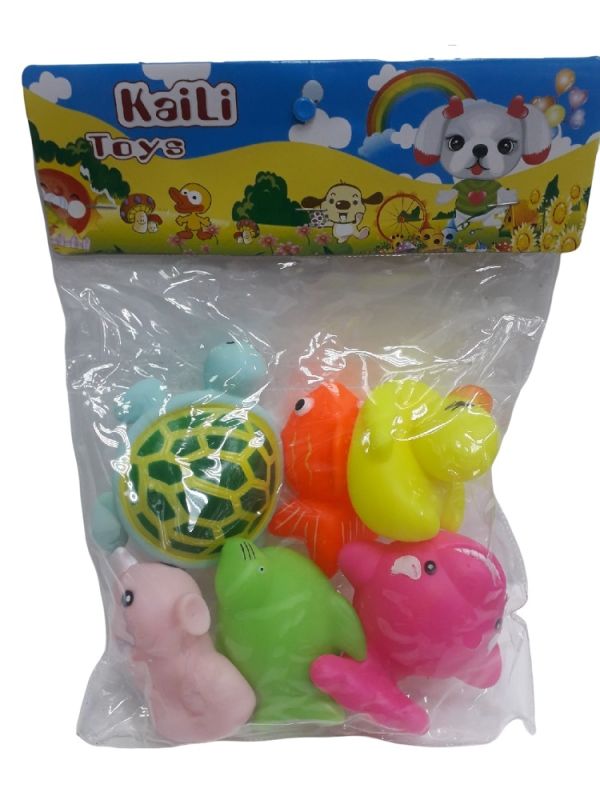 Set of rubber bath toys 6 pcs