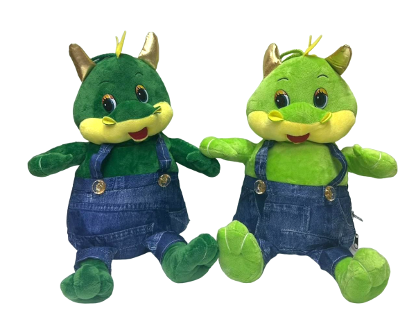 Soft toy "Candy Bowl" Dragon in overalls, 30 cm